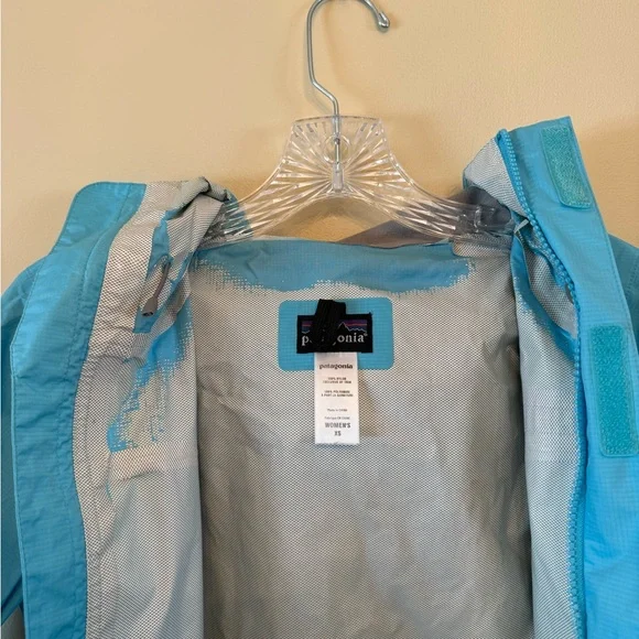 Patagonia Jacket Women’s XS Blue Full Zip Torrentshell Hooded Rain Windbreaker - Picture 7 of 14